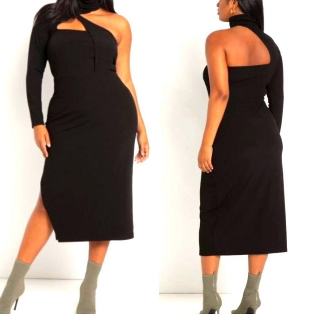 Elegant Black One-Shoulder Dress